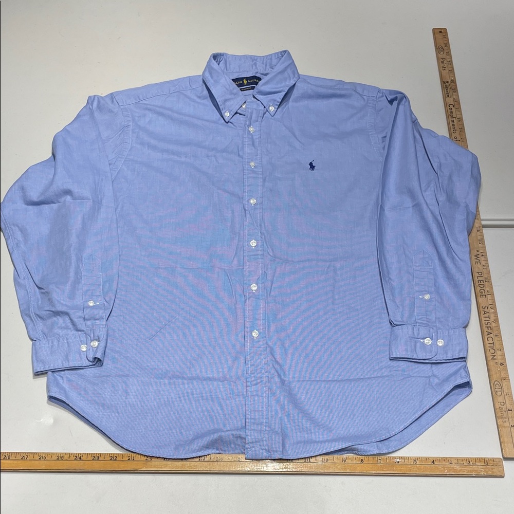 Ralph Lauren size 17 1/2 Men's Blue micro houndstooth dress Shirt